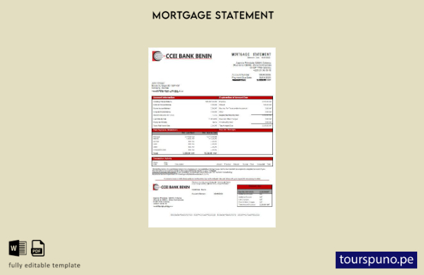 listo para imprimir Plantilla de extracto de hipoteca del banco CCEI de Guinea E